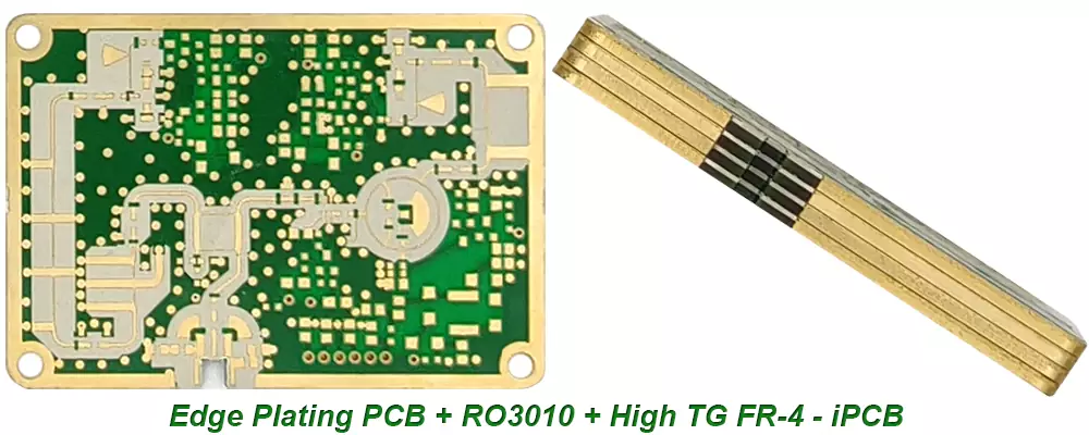 Edge Plating PCB + RO3010 + High TG FR-4