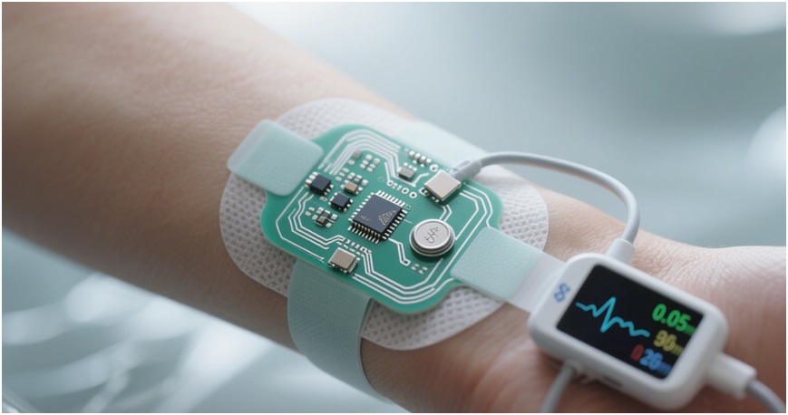Figure 5： Flexible PCB monitors human physiological parameters