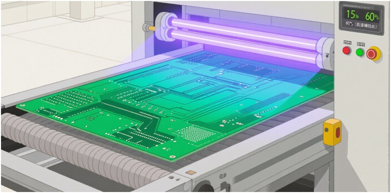 UV curing solder mask ink curing process