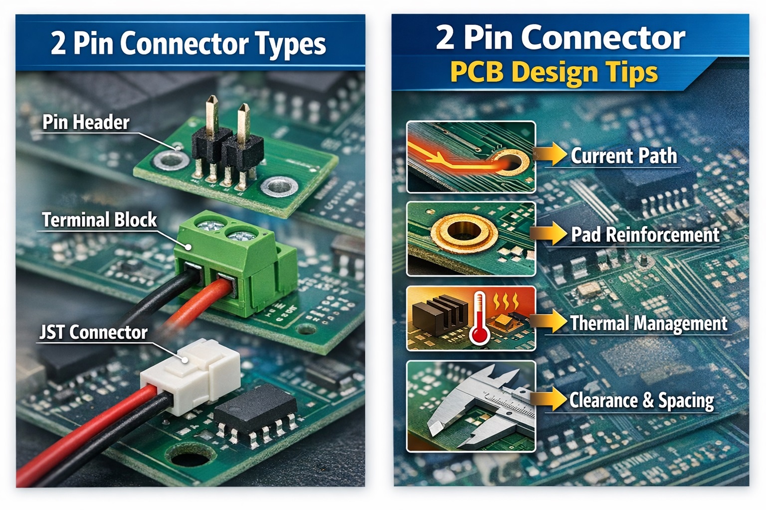 2 pin connectors